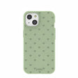 Sage Green Hearts iPhone 14 Case