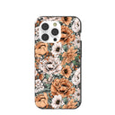 Black Peachy Peonies iPhone 14 Pro Case