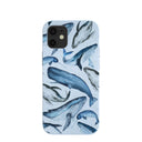 Powder Blue Whales iPhone 12 Mini Case